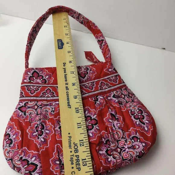 Vera Bradley Frankly Scarlet Hanna Bag Mini Red Paisley Quilted Purse Clutch - Picture 7 of 8
